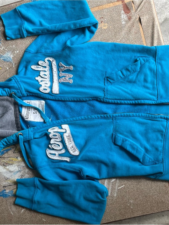 Aeropostale Jackets & Blazers - Aeropostale Bright Teal Blue Hoodie with Brand Patch